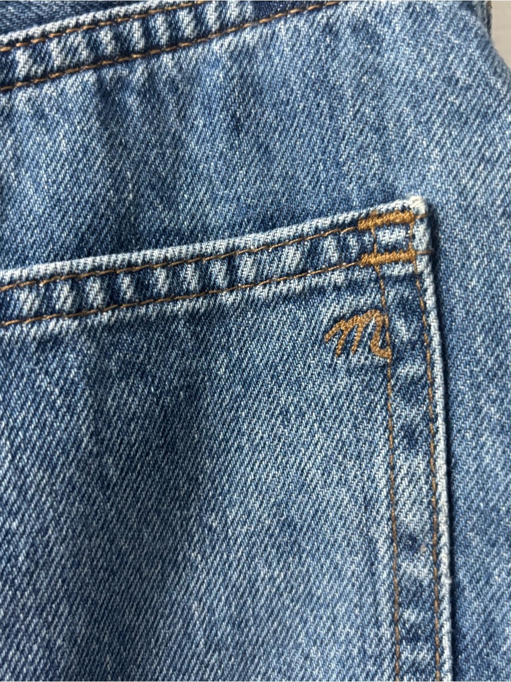 Madewell Rigid Denim A-Line Mini Skirt Frayed Hem Women’s Size 27 - Picture 5 of 8
